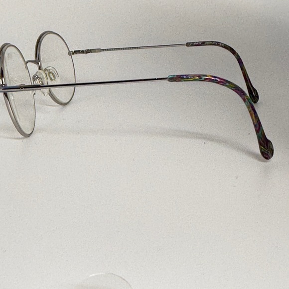 OWP Germany 1448 200 Round Silver Multicolor Eyeglasses Frames 50-20-135 Vintage main image 7